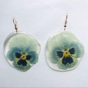 Big Blue Pansy Earrings